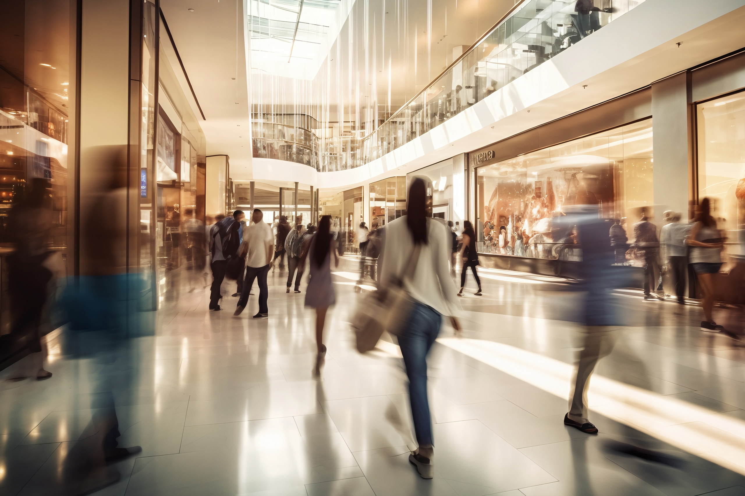 Leadspace Busy retail shoppers in crowded mall