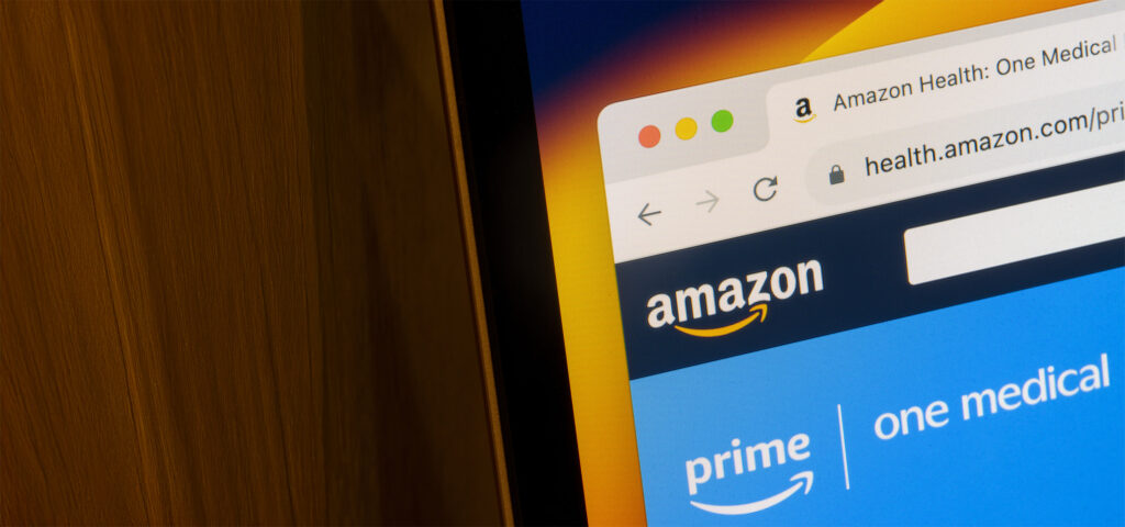 Image of a laptop showing Amazon's One Medical website.
